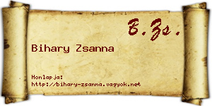 Bihary Zsanna névjegykártya